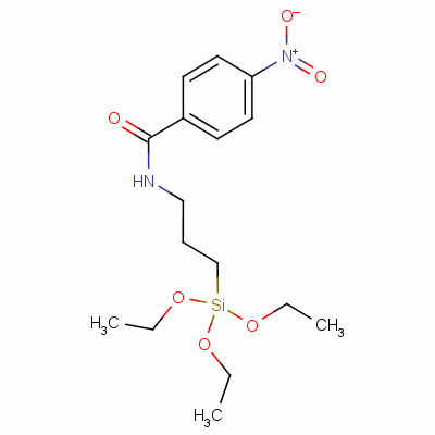 4-硝基-N-(3-三乙氧硅丙基)苯甲酰胺分子式结构图