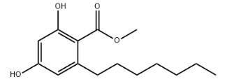 2,4-二羟基-6-庚基-苯甲酸甲酯分子式结构图