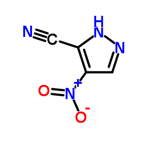 4-硝基-1H-吡唑-5-甲腈分子式结构图