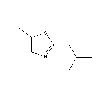 2-异丁基-4-甲基噻唑分子式结构图