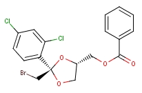 cis-苯甲酸-[2-溴甲基-2-(2,4-二氯苯基)-1,3-二氧戊环-4-基]甲酯分子式结构图