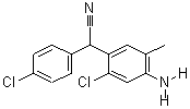 2-(4-氨基-2-氯-5-甲基苯基)-2-(4-氯苯基)乙腈分子式结构图