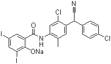 氯氰碘柳胺钠分子式结构图