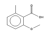 2-甲氧基-6-甲基苯甲酸分子式结构图