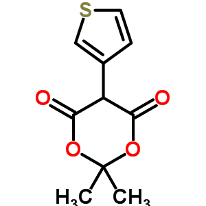 2,2-二甲基-5-(3-噻吩基)-1,3-二氧杂环己烷-4,6-二酮分子式结构图