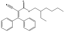 2-氰基-3,3-二苯基丙烯酸异辛酯分子式结构图