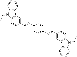 3,3'-(1,4-苯基二-2,1-乙烯基)二(9-乙基-9H-咔唑)分子式结构图