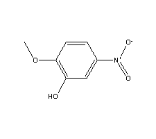 5-硝基邻甲氧基苯酚分子式结构图