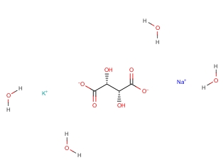 酒石酸钾钠四水合物分子式结构图