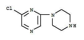 2-氯-6-（1-哌嗪基）吡嗪分子式结构图