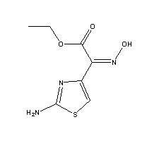 2-肟基-2-(2-氨基噻唑)-4-乙酸乙酯分子式结构图