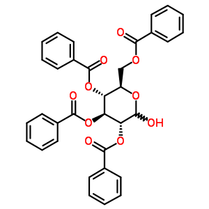 2,3,4,6-四-O-苯甲酰基-D-吡喃葡萄糖分子式结构图