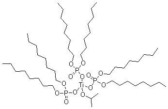 异丙基三(二辛基磷酸酰氧基)钛酸酯分子式结构图