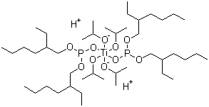 四异丙基二(二辛基亚磷酸酰氧基)钛酸酯分子式结构图