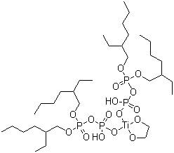 双(二辛基焦磷酸酰氧基)乙撑钛酸酯分子式结构图