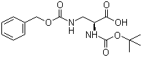 N-叔丁氧羰基-3-[(苄氧羰基)氨基]-L-丙氨酸分子式结构图