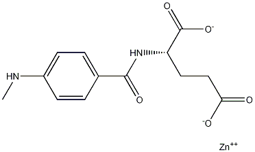 L-对甲氨基苯甲酰谷氨酸锌分子式结构图