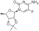 5'-脱氧-2',3'-O-异亚丙基-5-氟-D-胞啶分子式结构图