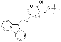 Fmoc-S-叔丁基-L-半胱氨酸分子式结构图