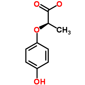 2-(4-羟基苯氧基)丙酸分子式结构图