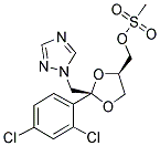 顺-[2-(2,4-二氯苯基)-2-(1H-1,2,4-三唑-1-基-甲基)-1,3-二氧戊烷-4-基]甲基甲磺酸活性酯分子式结构图