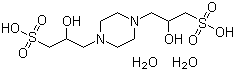 哌嗪-N,N'-双(2-羟基丙烷磺酸)分子式结构图