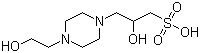 N-(2-羟乙基)哌嗪-N'-(2-羟基丙磺酸)分子式结构图