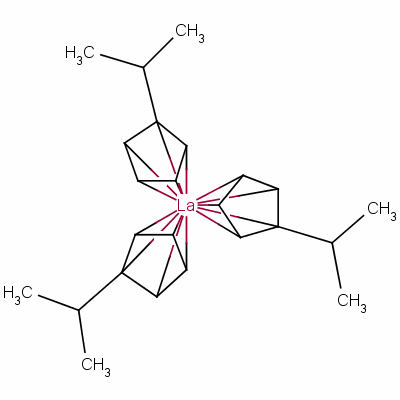 三(异丙基环戊二烯)化镧(III)分子式结构图