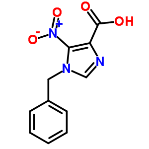 5-硝基-1-(苯基甲基)-1H-咪唑-4-羧酸分子式结构图