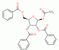 1-乙酰-2,3,5-三苯甲酰-1-β-D-呋喃核糖分子式结构图