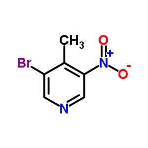 3-溴-4-甲基-5-硝基吡啶分子式结构图