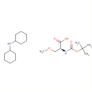 N-[(1,1-二甲基乙氧基)羰基]-O-甲基-L-丝氨酸与N-环己基环己胺的化合物分子式结构图