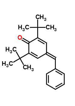 4-苯基亚甲基-2,6-二叔丁基-2,5-环己二烯-1-酮分子式结构图