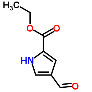 4-甲酰基-1H-吡咯-2-甲酸乙酯分子式结构图