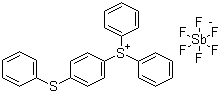 二苯基[4-(苯基硫代)苯基]-六氟锑酸锍分子式结构图