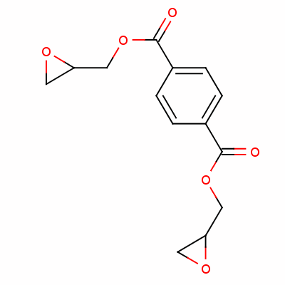 双(2,3-环氧丙基)对苯二甲酸酯分子式结构图