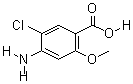 4-氨基-5-氯-2-甲氧基苯甲酸分子式结构图