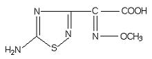 2-(5-氨基-1,2,4-噻二唑-3-基)-2-甲氧亚氨基乙酸分子式结构图