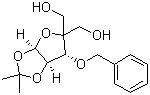 4-(羟甲基)-1,2-O-异丙亚基-3-O-苄基-beta-L-苏式戊呋喃糖分子式结构图