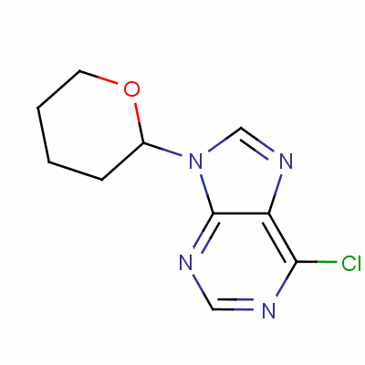 6-氯-9-(四氢-2-吡喃基)嘌呤分子式结构图