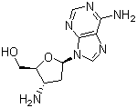 3'-氨基-2',3'-双脱氧腺苷分子式结构图