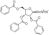 1-叠氮基-2,3,5-三苯甲酰氧基-beta-D-呋喃核糖分子式结构图