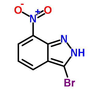 3-溴-7-硝基-1H-吲唑分子式结构图