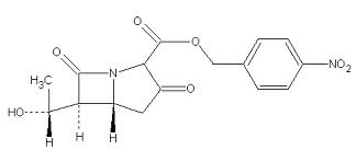 4-硝基苄基-(5R,6S)-6-[1R]-1-羟基乙基]-3,7-二酮-1-氮杂双环[3.2.0]庚烷-2-羧酸酯分子式结构图