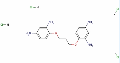 1,3-二(2,4-二氨基苯氧基)丙烷四盐酸盐分子式结构图