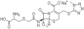 (6R,7S)-7beta-[(S)-2-[(2-氨基-2-羧乙基)硫]乙酰氨基]-7alpha-甲氧基-3-[(1-甲基-1H-四唑-5-基)硫]甲基]-8-氧-5-硫杂-1-氮杂双环[4.2.0]辛-2-烯-2-甲酸钠盐分子式结构图