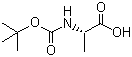 叔丁氧羰基-D-丙氨酸分子式结构图