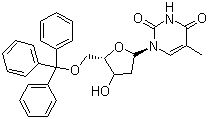 5'-O-三苯甲基胸苷分子式结构图