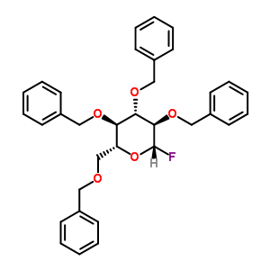 2,3,4,6-四-O-苄基-β-D-吡喃葡萄糖酰氟分子式结构图