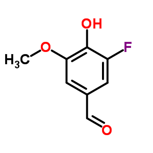 3-氟-4-羟基-5-甲氧基苯甲醛分子式结构图